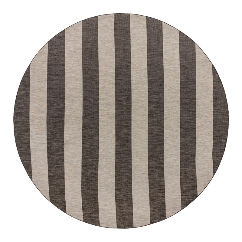 Hay Bale Striped Indoor / Outdoor Rug, Round 13'