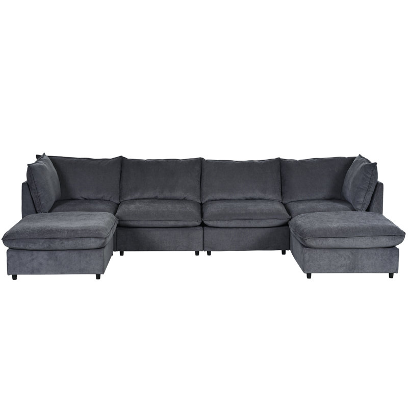Canapé modulaire 6 pièces Gelt, Gris