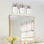 Luminaire de salle de bain 3 lumières pour salle de bain, abat-jour en verre transparent, bulle de cristal, lumière de meuble-lavabo à DEL à intensité variable. (Ampoules à DEL intégrées incluses)-1837693260