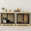 Meuble de cage pour chien avec deux compartiments, taille TG pour les grands chiens, salles de construction en bois, espace moyen, structure portante et morsure