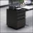 3-Drawer Mobile Filing Cabinet With Lock, Office Storage Filing Cabinet Of Legal/Letter Size, Metal Filing Cabinet To Be Installation Required (Black)