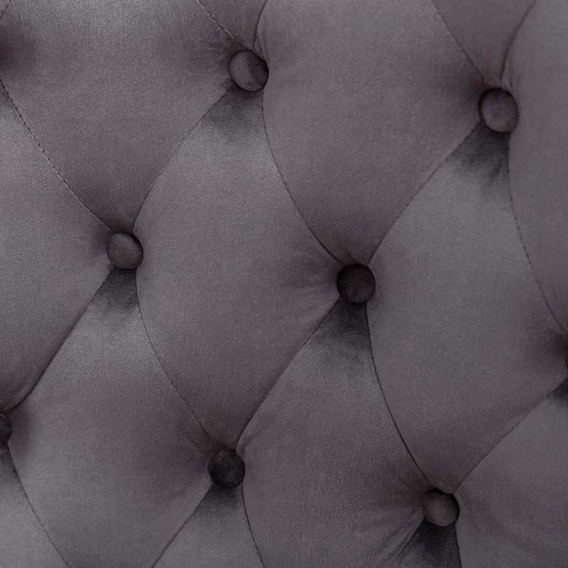Chaise de salle à manger rembourrée Remerton, 100% polyester gris