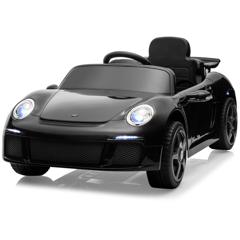 Voiture sous licence pour enfants, voiture à piles 12 V, télécommande, portes ouvertes, lecteur de musique, Noir