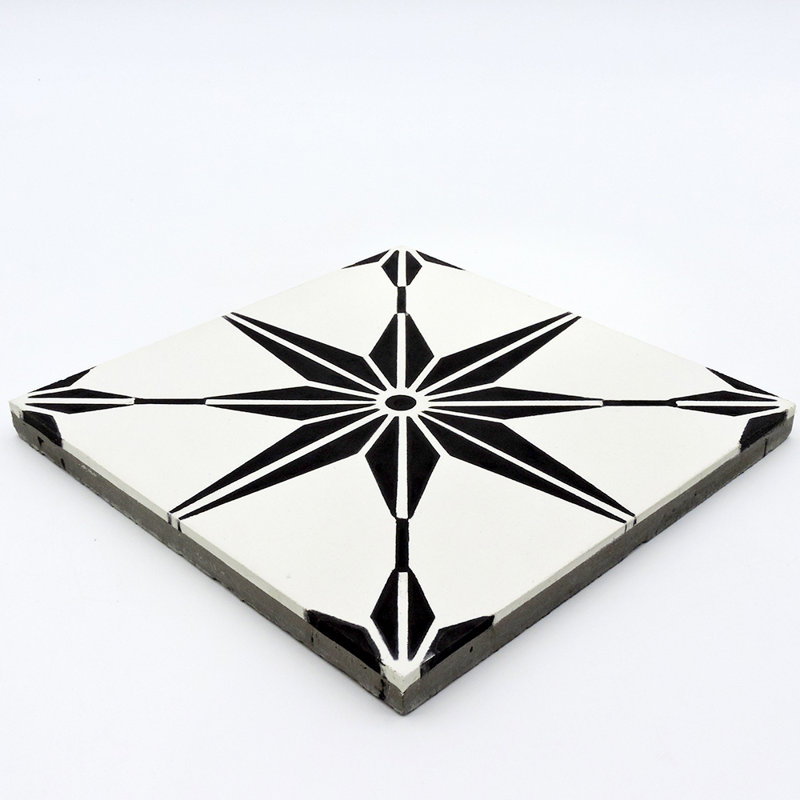 Carreau de mur et de plancher en ciment marocain 8 po x 8 po Jawhara