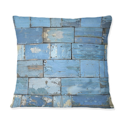 Coussin bleu / beige Country Rustic Wood II - Country
