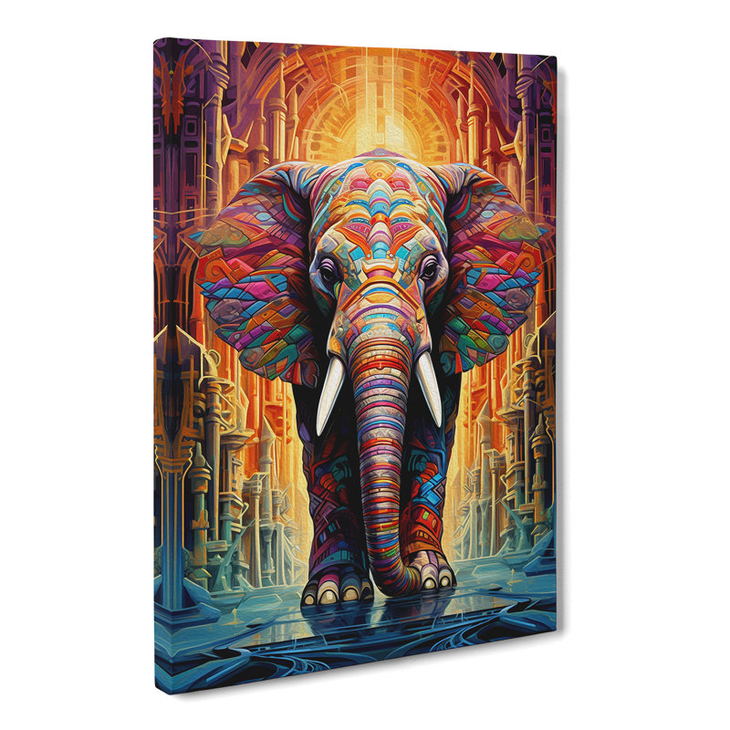 Elephant Futurism - Wrapped Canvas Print, 76cm H x 50cm W x 3cm D