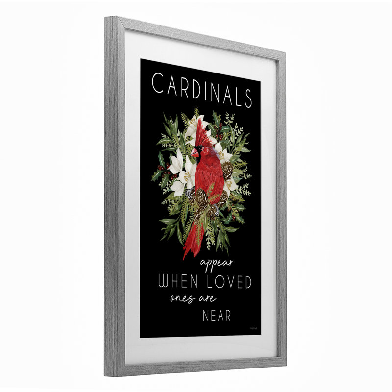 «Cardinals Appear Seasonal Sentiment», reproduction sous verre, conception de Cindy Jacobs, H 20 po x l 14 po