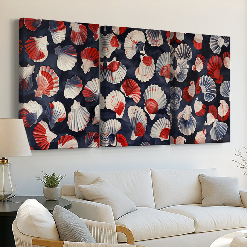 NAUTICAL Series CCCCX-3 - Toile tendue avec châssis sur mesure - 3 pièces, H 36 po x l 72 po