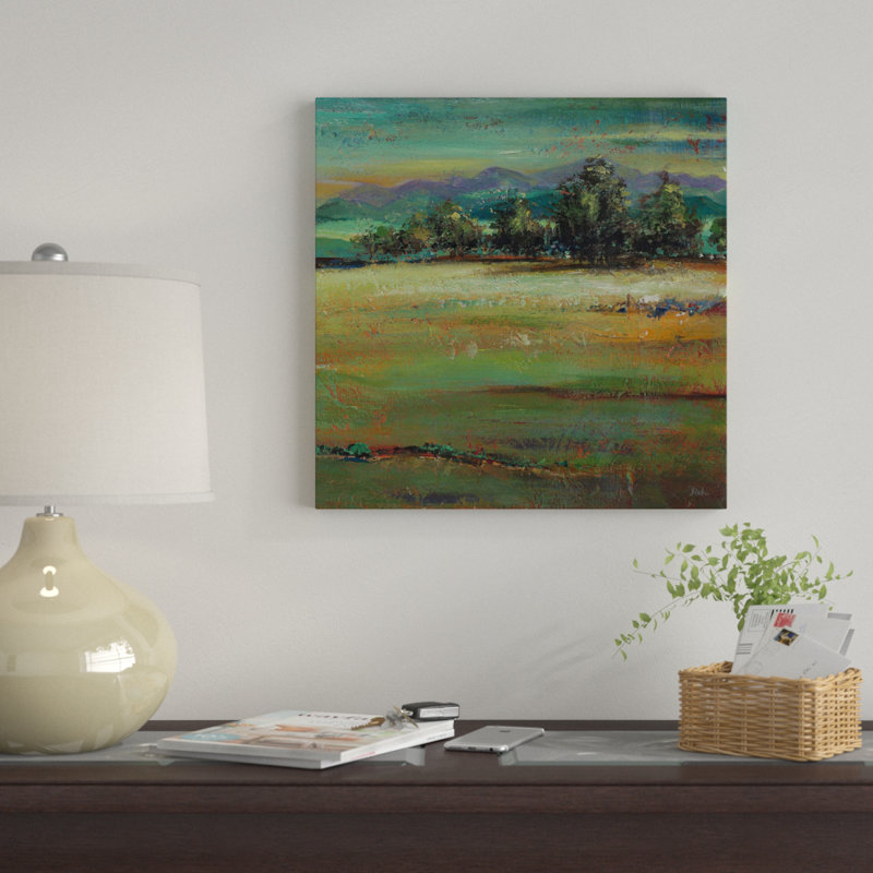 «Mute Forest Square I», reproduction de peinture acrylique, H 18 po x l 18 po x P 1 po, Toile tendue