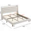 Bed Frame With High Wave-Shaped Headboard, Premium Chenille Fabric, Modern Minimalist Design, No Box Spring Needed, Easy Assembly-1114317744