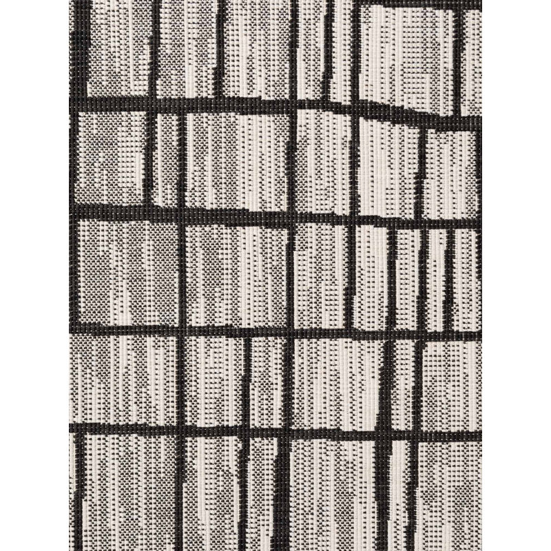 Deslie Round 200 cm x 200 cm Geometric Indoor / Outdoor Area Rug, Black