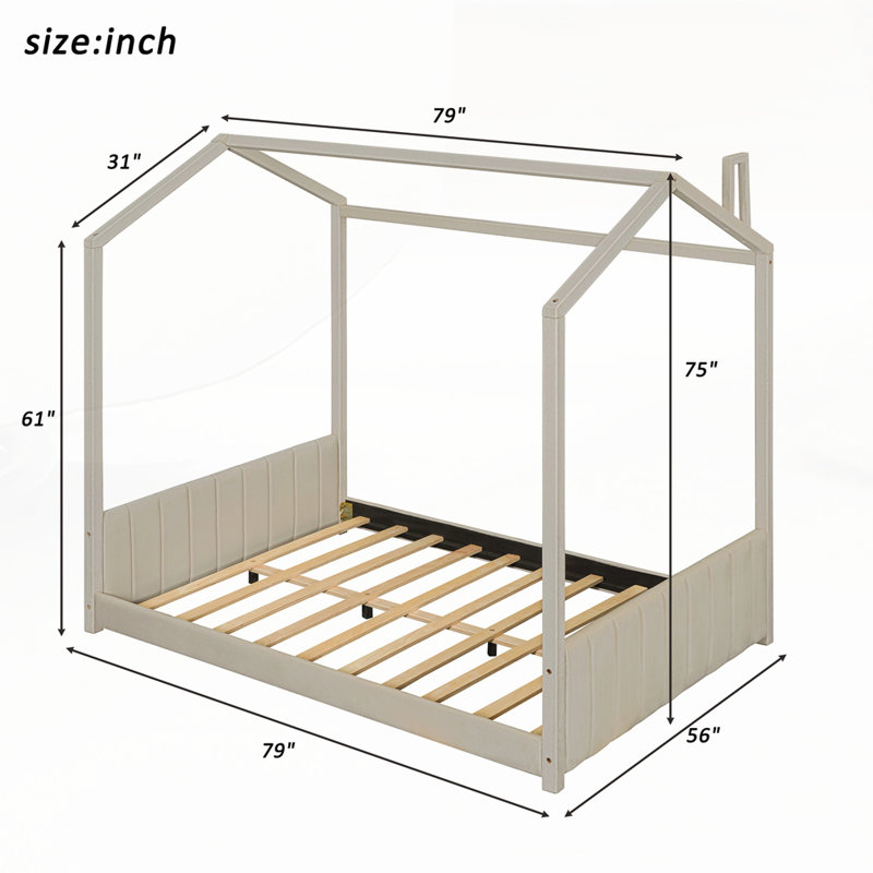 Lit en bois Velvet House, Double