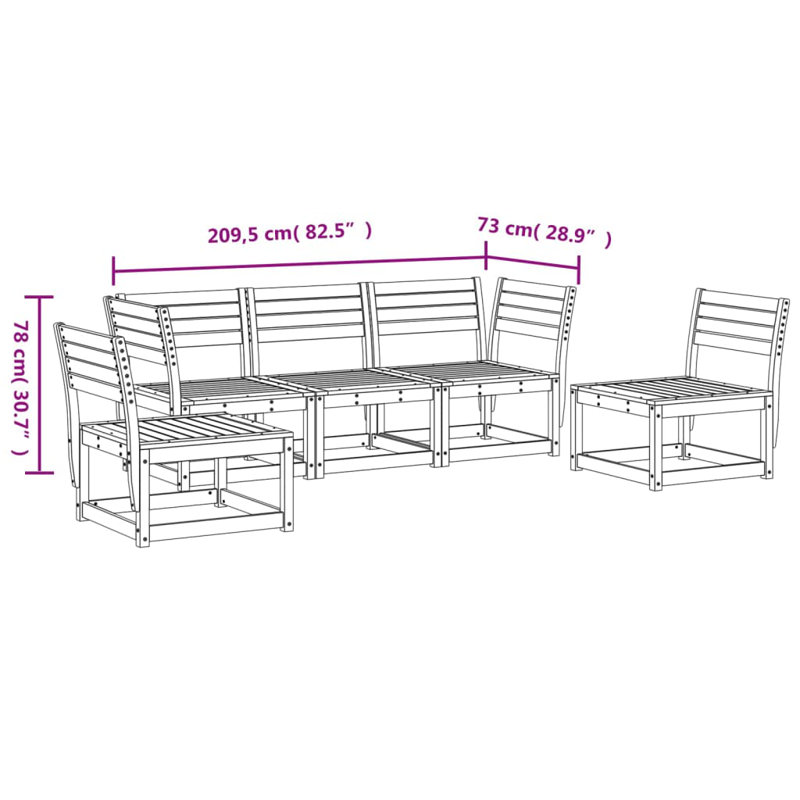 209.5cm Wide Straight Patio Sofa