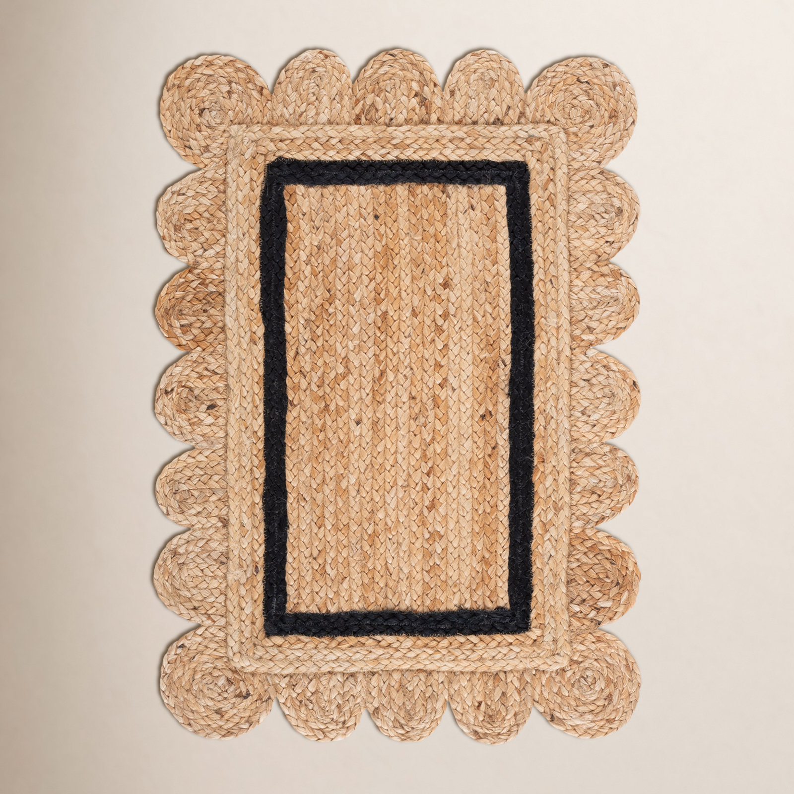 Inaki Hand-Woven Geometric Jute Rug, Rectangle 3' x 5'