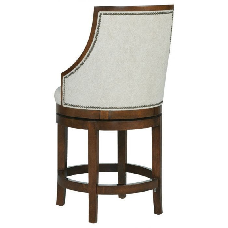 Tabouret de comptoir 26 po Robroy, Noyer, Fumée 9508, Petit - nickel noir