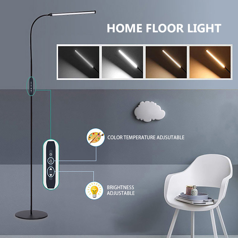 Amlcar 72'' LED Swing Arm Floor Lamp with Outlet