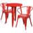 Duluth 30'' Round Metal Indoor-Outdoor Table Set with 2 Arm Chairs-24678687-24678682