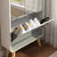 Armoire de rangement moderne moderne pour chaussures avec portes miroir, bois MDF pour le vestibule