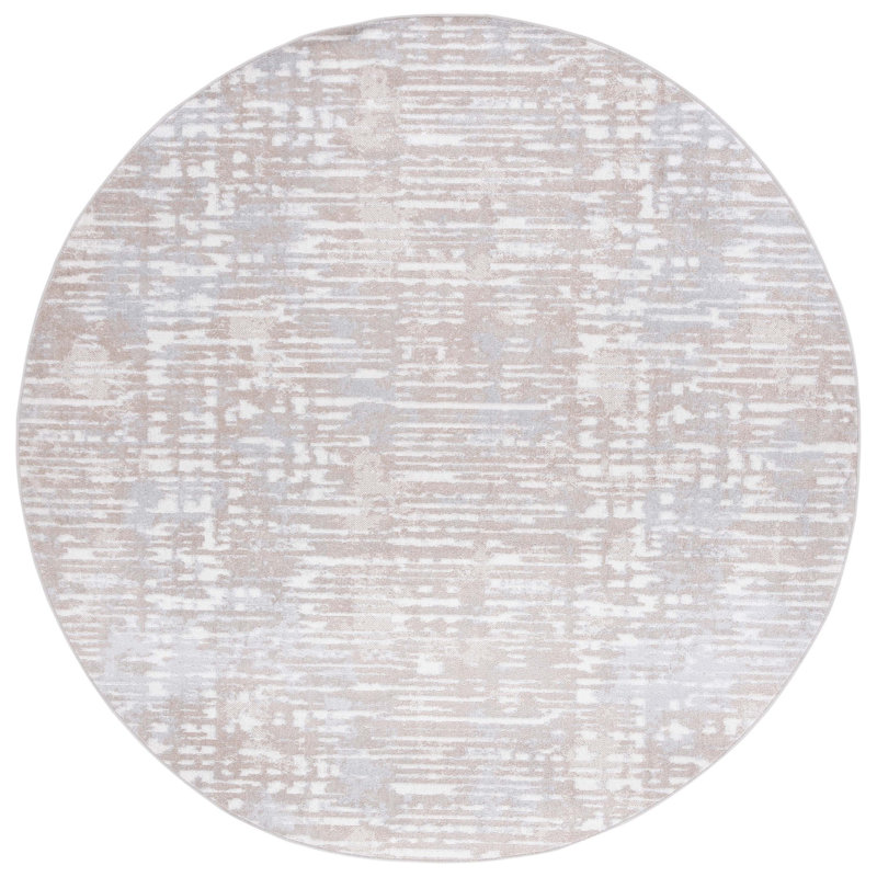 Velauthan Performance Machine Washable Abstract Rug, Round 6'7"