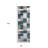 8' Teal And Gray Patchwork Power Loom Stain Resistant Runner Rug