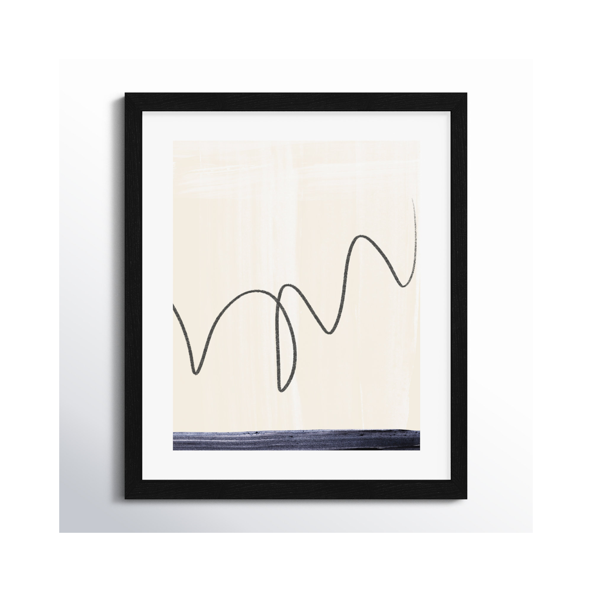 Departured II - Picture Frame Painting Print, Black Framed Paper, 19" H x 16" W x 0.75" D