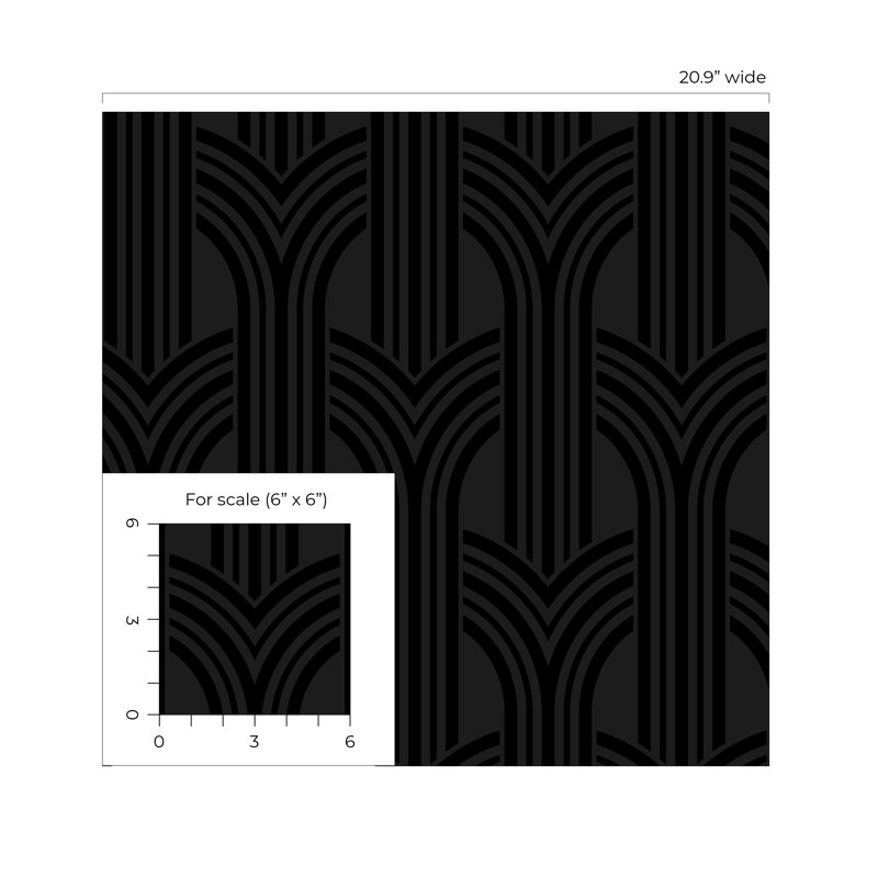 Papier peint adhésif Mercer41 Onyx, Noir