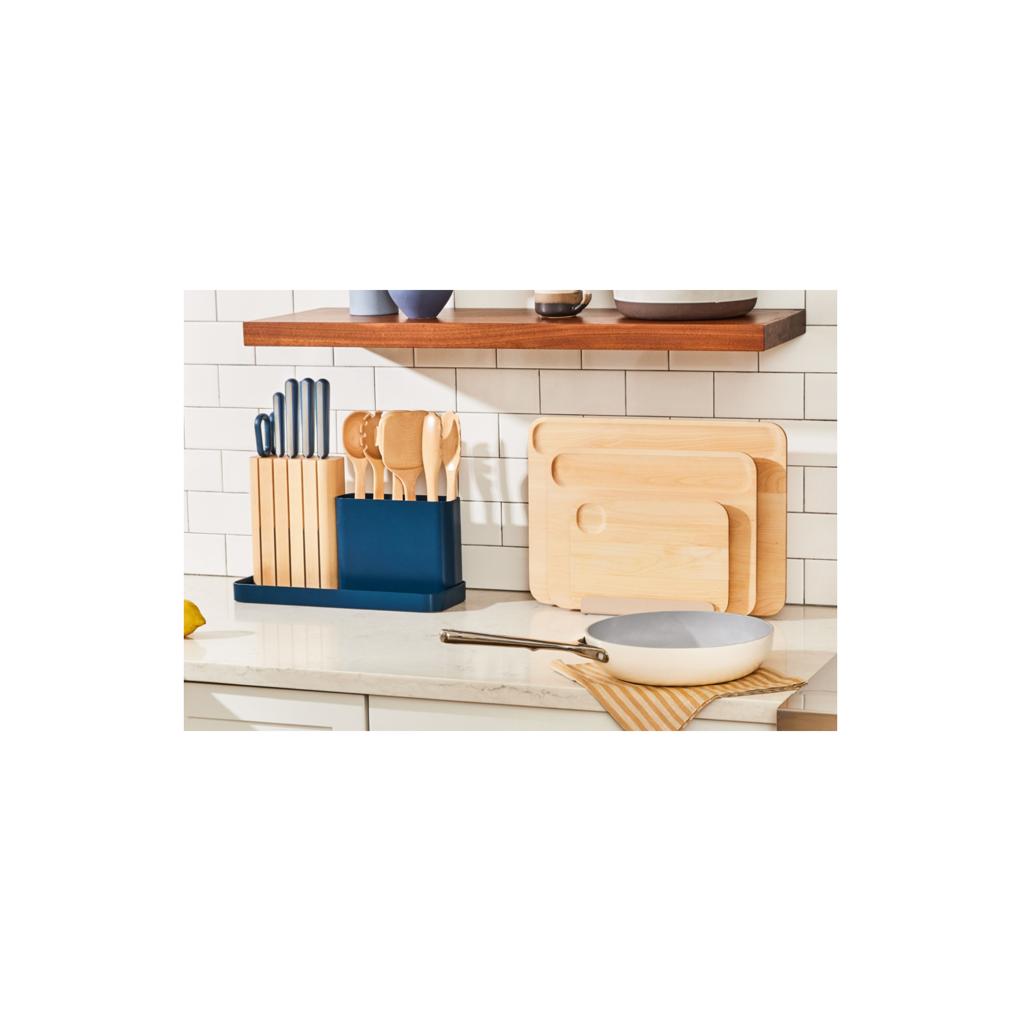 Caraway 14Pc Knife & Utensil Set, Navy