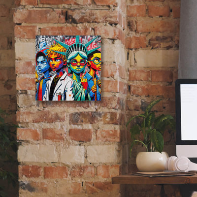  'New York United' by Rey Klimt Canvas Wall Art, 12" x 12"