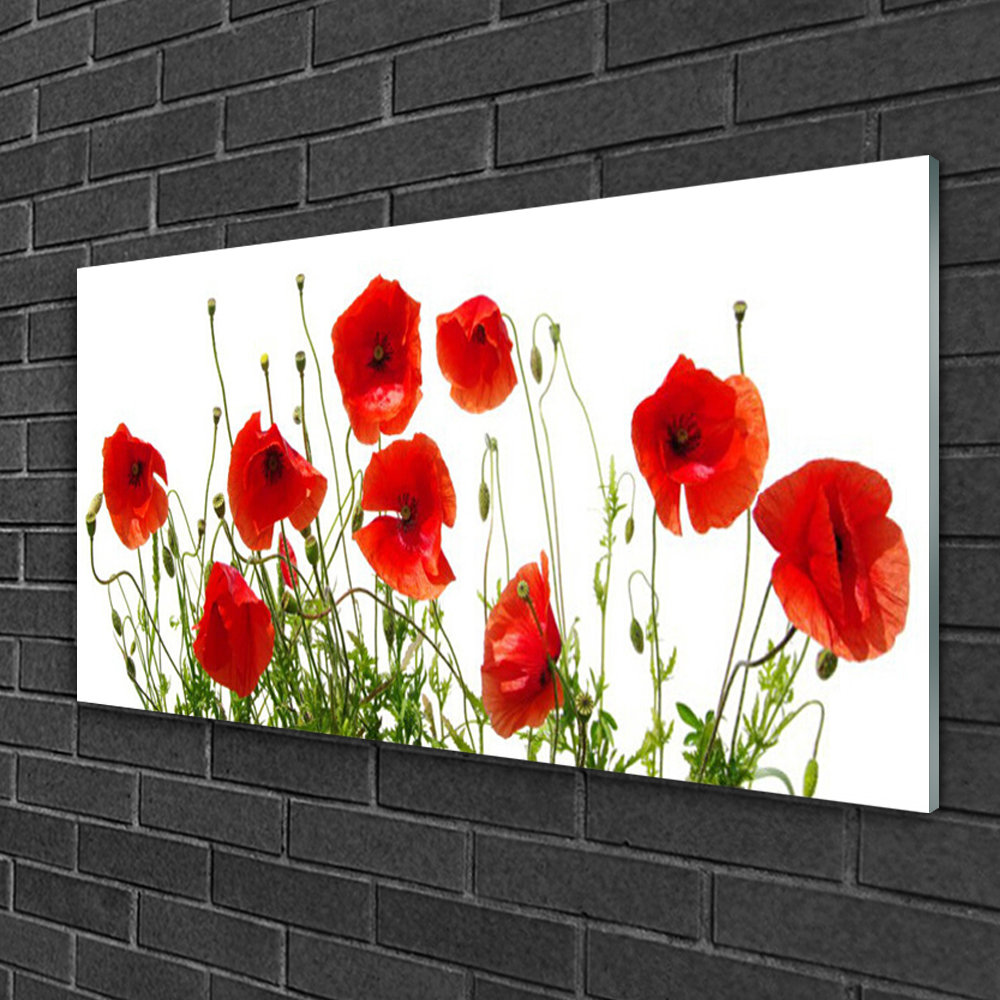 Glasbild Poppies Floral