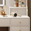 Grande coiffeuse avec miroir, avec 6 tiroirs et tablettes de rangement, bureau de commode