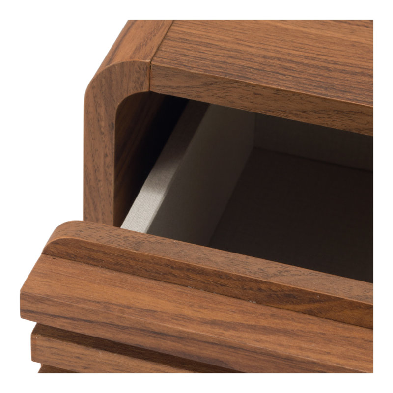 Bria End Table with Storage, Walnut
