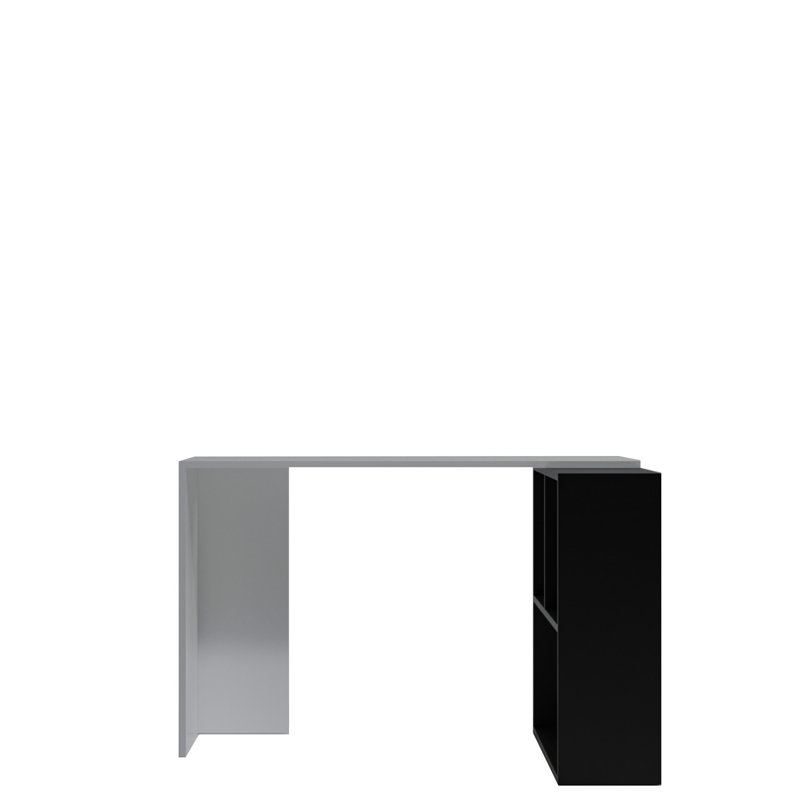 Hailley L-Shaped Writing Desk, White/Black