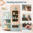 Wooden Pretend Market Self-Checkout Station Playset, Preschool Kitchen Set, Coffee Maker