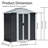 Dark Grey 5X3 Feet Metal Garden Shed With Material & Aluminum Alloy Frame Outdoor Storage Base-123398712-123398714