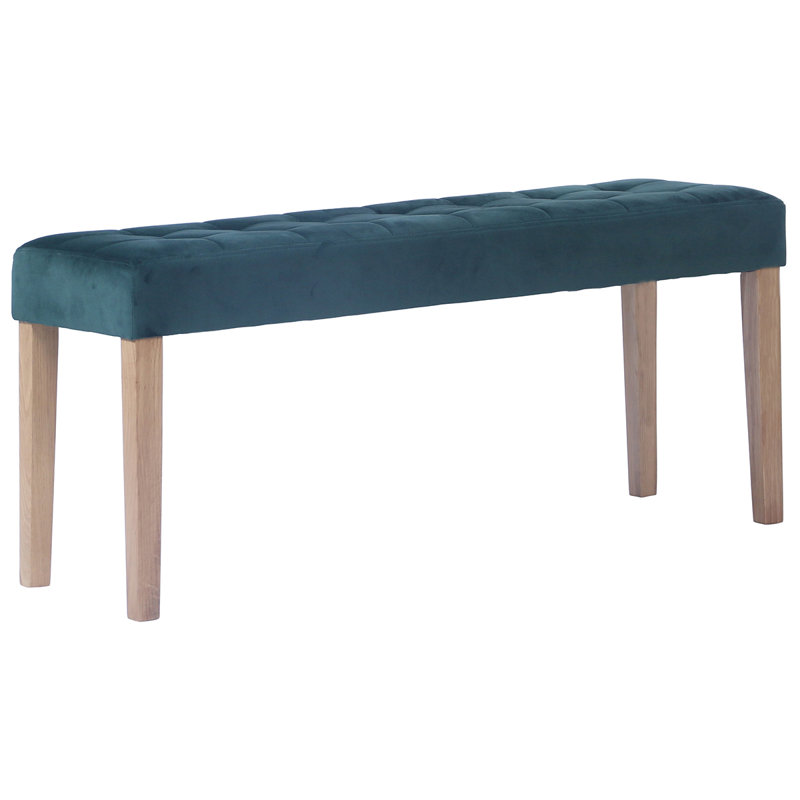 Velvet Bench, Green, 48 cm H x 104 cm W x 35 cm D