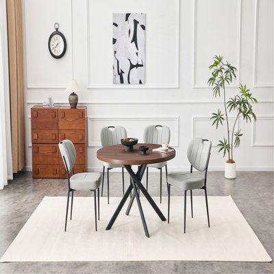 Table de salle à manger ronde et pliable pour petits espaces - Matériau en bois aggloméré, parfaite pour la salle à manger, le salon de thé et le café
