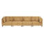 4 - Piece Upholstered Corduroy Modular Sectional with Pillow Back and Solid Wood Legs-1981380798