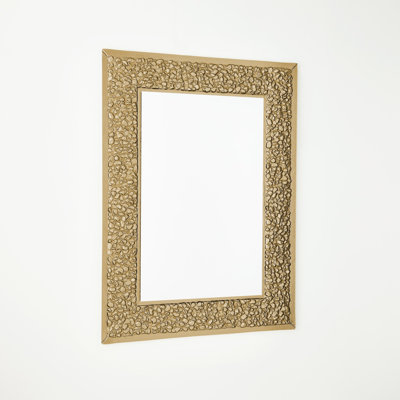 Golden Stone Rectangle Metal Mirror