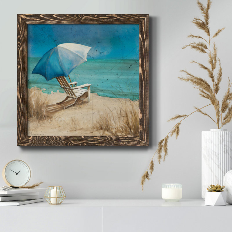 Weather I - Peinture sur toile encadrée, H 20 po x l 20 po x P 1,5 po, Encadré de bois de noyer