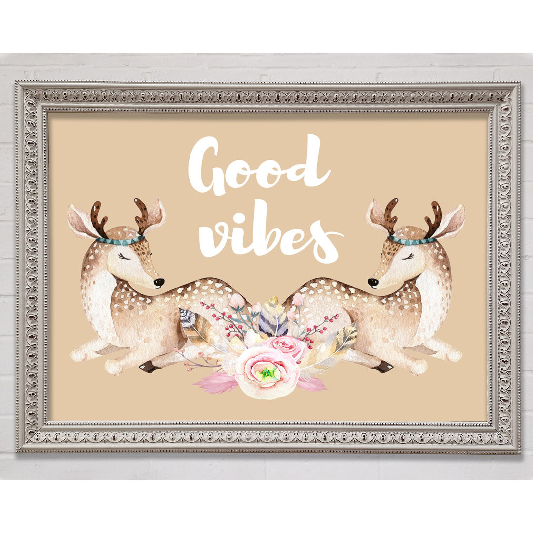 Good Vibes Woodland Animals - Einzelner Bilderrahmen Kunstdrucke