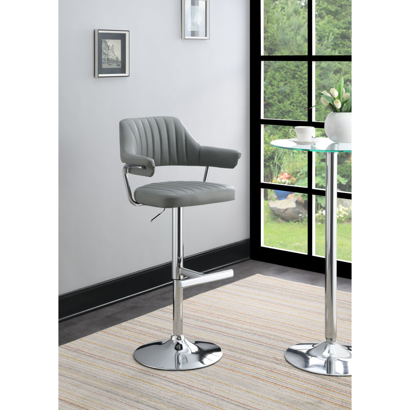 Tabouret de bar en cuir, gris