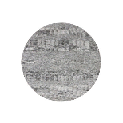 Tapis rond en laine nouée à la main Perfect Grey Undyed