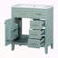 Ensemble de meuble-lavabo avec lavabo 30 po, armoire de salle de bain verte avec tiroirs, structure solide et panneau de fibres à densité moyenne-1386758963