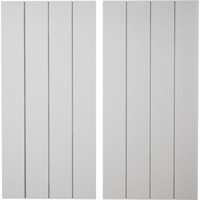 Rustic Four Board Joined Board-n-Batten Faux Wood Shutters w/No Batten (Per Pair)
