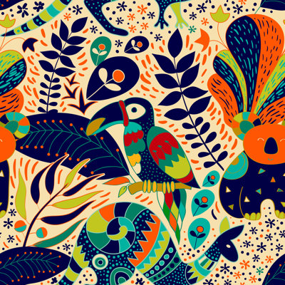 Australian Animals Patterns by Sunny_Lion - Wrapped Canvas Painting