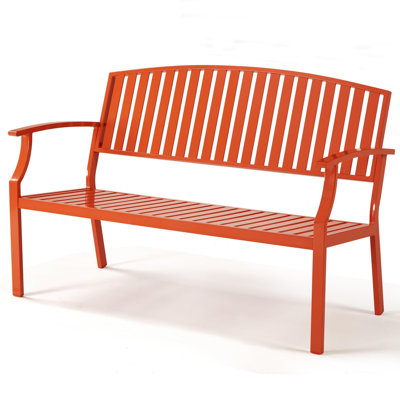 52"W Modern 3-Person Outdoor Bench -Patio Bench Garden Bench