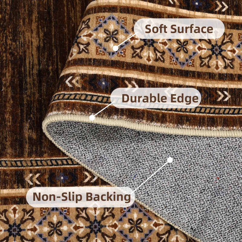 Washable Modern Rugs for Living Room Soft Geometric Area Rug Non Slip Stain Resistant Carpet, Rectangle 10' x 13'