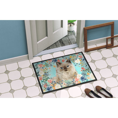Whitsett Non-Slip Floral Outdoor Doormat