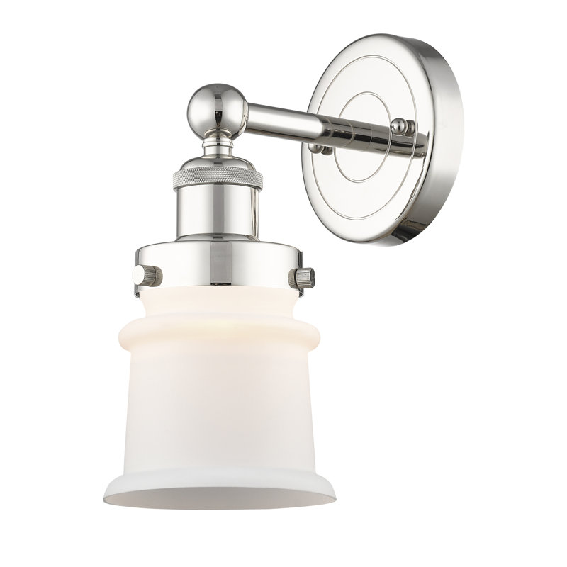 Charlo Armed Sconce, Matte White, Polished Nickel