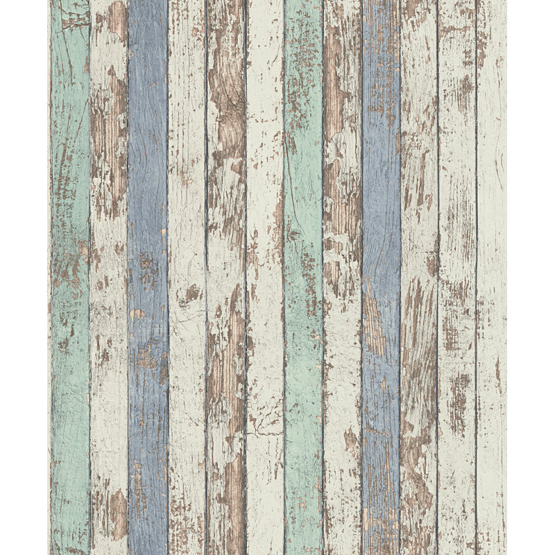 Woods and Wicker Collection Narrow Wood Stripe Effect Wallpaper Roll